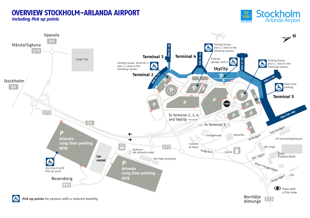 Cхема международного аэропорта Стокгольм - Арланда