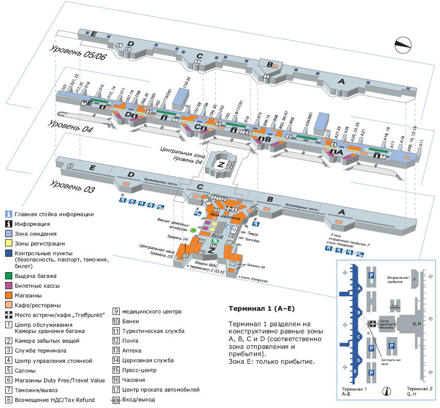 Схема аэропорта Мюнхена 2