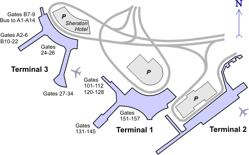 Схема аэропорта Торонто - Пирсон