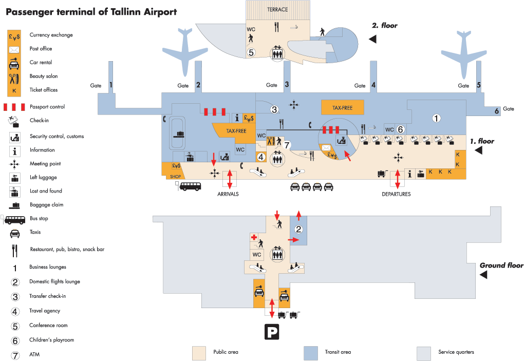 Схема международного аэропорта Таллинна