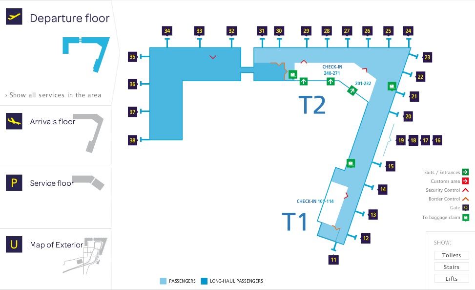 Схема международного аэропорта Хельсинки-Вантаа