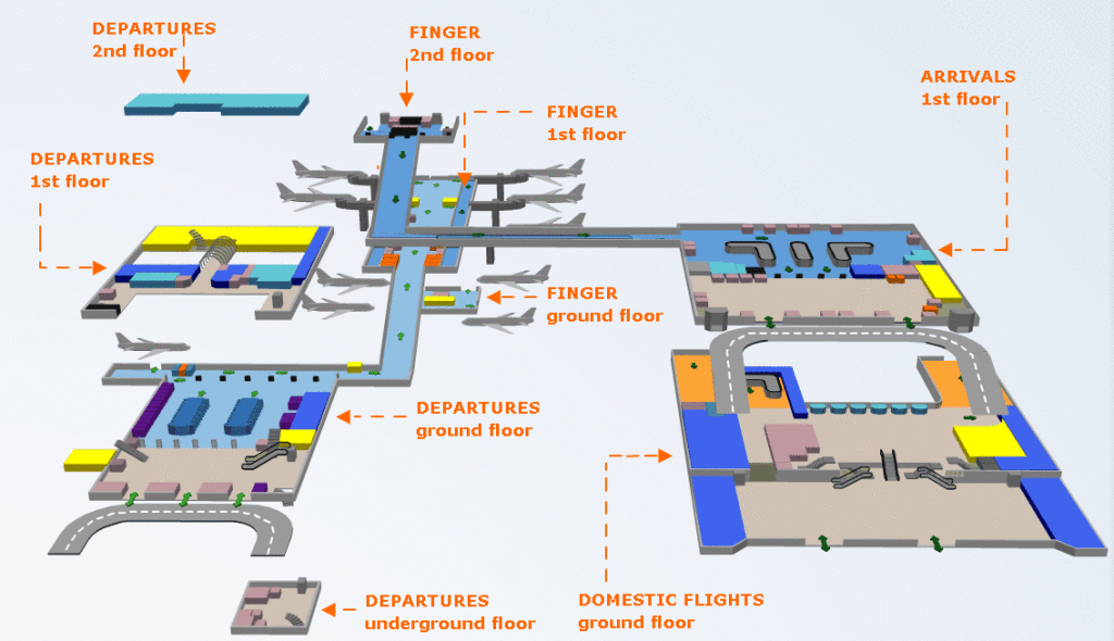 Схема международного аэропорта имени Анри Коандэ, Бухарест