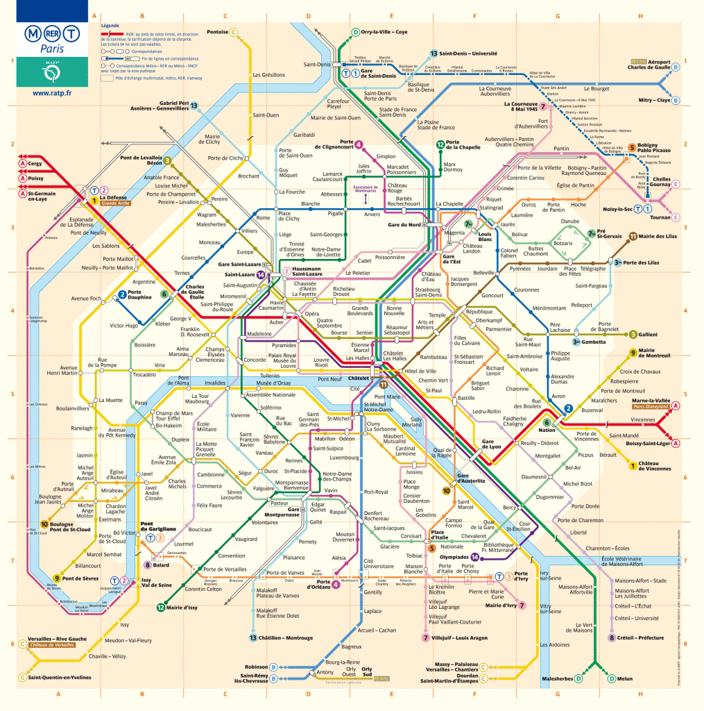 Карта транспорта г. Париж