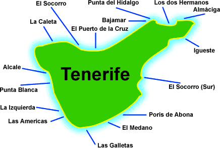 Карта пляжей Тенерифе